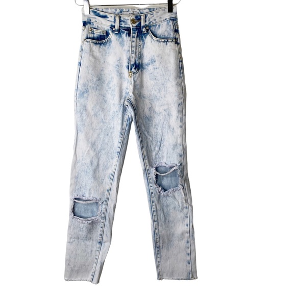 Adika High Rise Stone Wash Distressed Mom Boyfriend Jeans Revolve XS - Picture 2 of 7